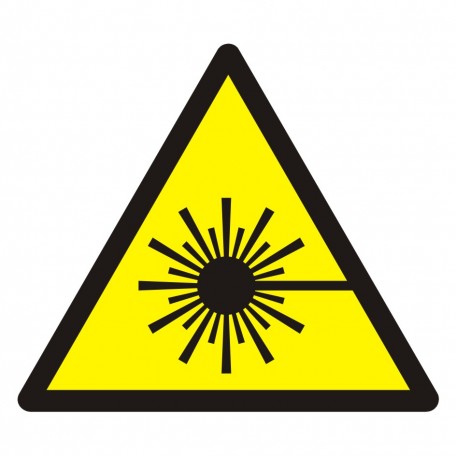 Znak BHP - Ostrzeżenie przed wiązką laserową