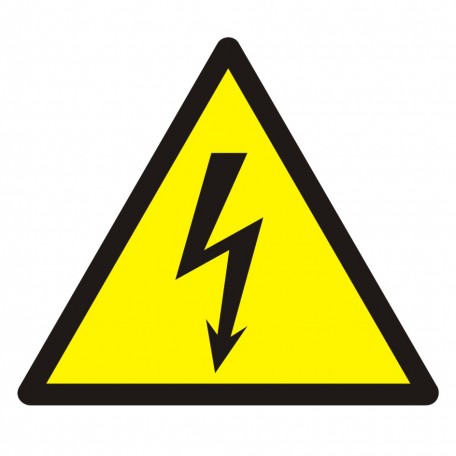Znak BHP - Ostrzeżenie przed napięciem elektrycznym