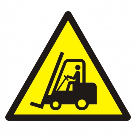 Znak BHP - Ostrzeżenie przed urządzeniami do transportu poziomego