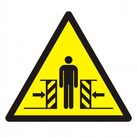 Znak BHP - Ostrzeżenie przed zgnieceniem bocznym