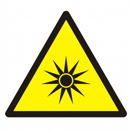 Znak BHP - Ostrzeżenie przed promieniowaniem optycznym