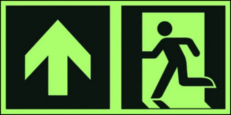 Direction to emergency exit – up (left sided)