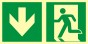 Znak ewakuacyjny - Kierunek do wyjścia ewakuacyjnego – w dół (lewostronny)