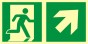 Znak ewakuacyjny - Kierunek do wyjścia ewakuacyjnego – w górę w prawo