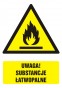 Znak BHP - Uwaga! Substancje łatwopalne