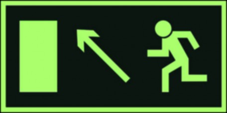 The direction to leave an escape route up to the left