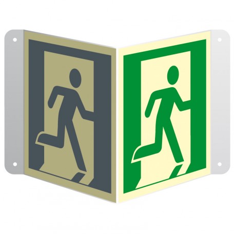 Znak przestrzenny 3D - Wyjście ewakuacyjne (prawostronne)