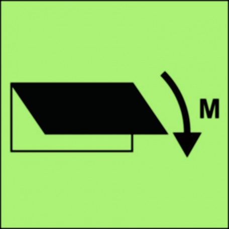 Znak morski - Zamykacz wlotu/wylotu wentylacyjnego (obszar maszynowy)