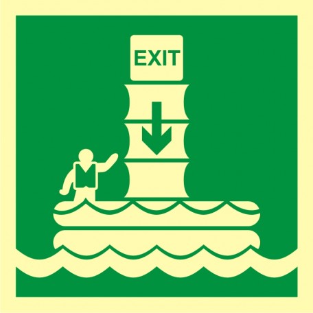 Znak morski - System ewakuacji okrętowej (zsuwnia)