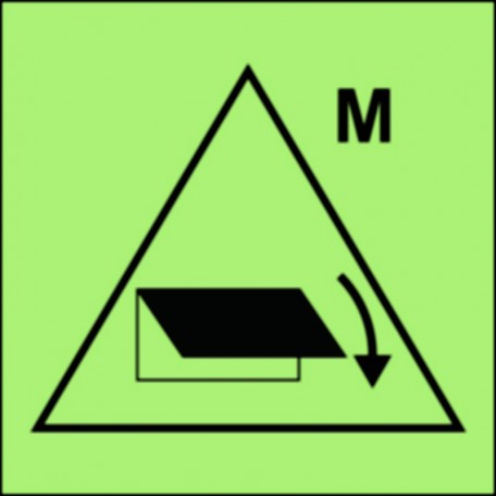 Znak morski - Zdalne sterowanie zamykaczy wlotu/wylotu wentylacyjnego (obszar maszynowy)