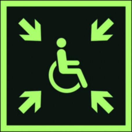Znak ewakuacyjny - Miejsce zbiórki do ewakuacji dla osób niepełnosprawnych