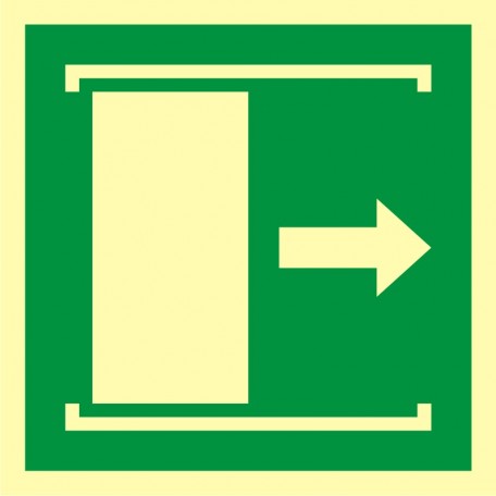 Znak ewakuacyjny - Drzwi przesuwane w celu otwarcia