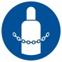 Znak BHP - Nakaz zabezpieczania butli gazowych