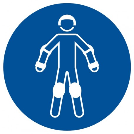 Znak BHP - Nakaz używania ochraniaczy sportowych
