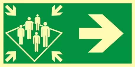 Richtungsangabe für Sammelstelle 3D - rechts