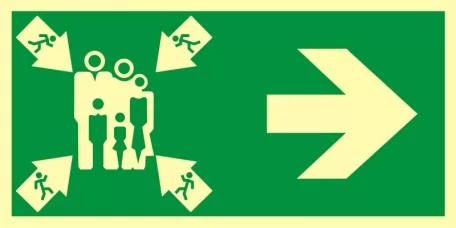 Richtungsangabe für Sammelstelle - rechts