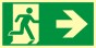Direction to emergency exit – right