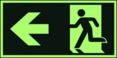 Znak systemu LLL - Kierunek do wyjścia ewakuacyjnego – w lewo