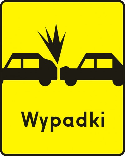 Das Schild weist auf die Stelle hin, wo es oft zu Zusammenstößen mit den vorfahrenden Fahrzeugen kommt