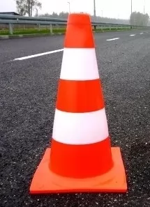 Leitpfosten fluoreszierend rückstrahlend 50cm mit Streifen