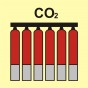 Znak morski - Zamocowana bateria gaśnicza (CO2-dwutlenek węgla)