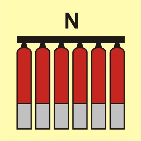Znak morski - Zamocowana bateria gaśnicza (N-azot)