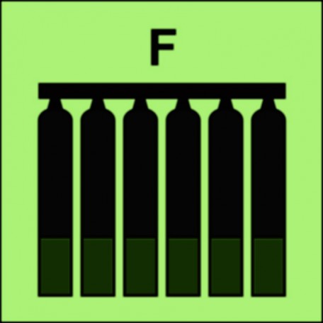 Znak morski - Zamocowana bateria gaśnicza (F-piana)