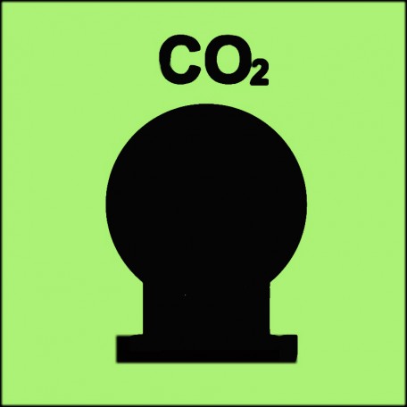 Fest eingebaute Feuerlöschmittel-Flasche, im geschützten Raum angeordnet (CO2-Kohlendioxid)