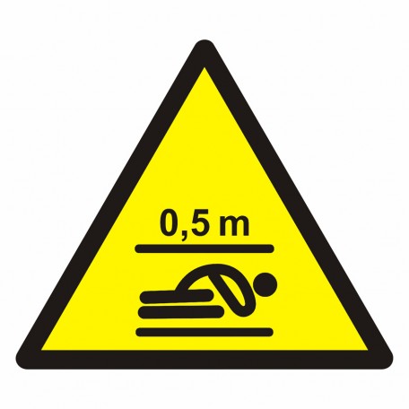 Znak BHP - Oznakowanie wind -wymiary przestrzeni bezpieczeństwa w podszybiu - pozycja leżąca
