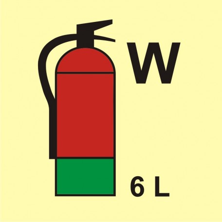Znak morski - Gaśnica (W-woda) 6L