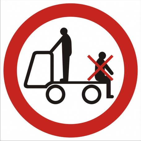 Znak BHP - Zakaz przewozu osób na urządzeniach transportowych 2