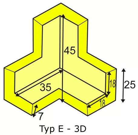 Гнучкий 3D-кутовий з'єднувач для профілів типу E