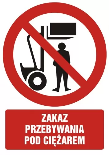 Знак охорони праці - Заборона перебування під навантаженням