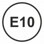 Znak - E10 - Benzyna- maksymalna zawartość etanolu w paliwie 10%