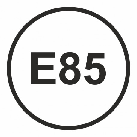 Znak - E85 - Benzyna- maksymalna zawartość etanolu w paliwie 85%