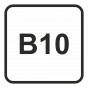 Znak - B10 - Olej napędowy- maksymalna zawartość biodiesla w paliwie dopuszczalna do użycia w pojeździe 10%