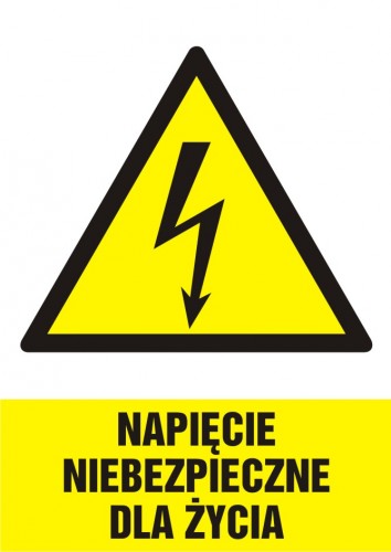 Znak elektryczny - Napięcie niebezpieczne dla życia