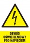 Znak elektryczny - Obwód oświetleniowy pod napięciem