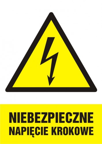 Znak elektryczny - Niebezpieczne napięcie krokowe