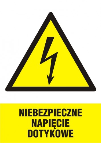 Znak elektryczny - Niebezpieczne napięcie dotykowe