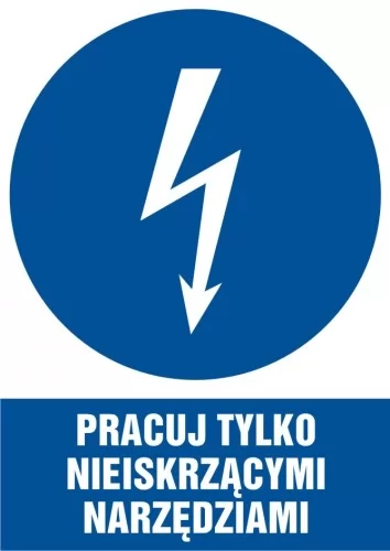 Електричний знак - Працюйте тільки з неіскристими інструментами