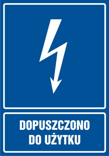 Znak elektryczny - Dopuszczono do użytku