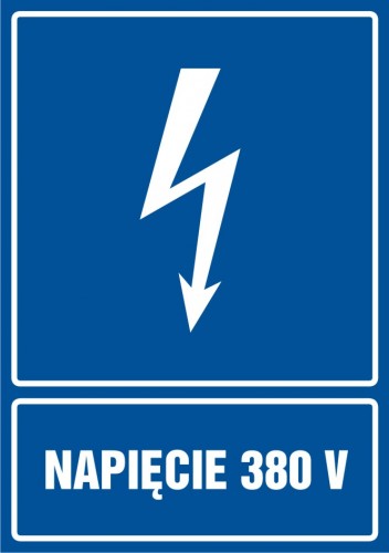 Znak elektryczny - Napięcie 380V