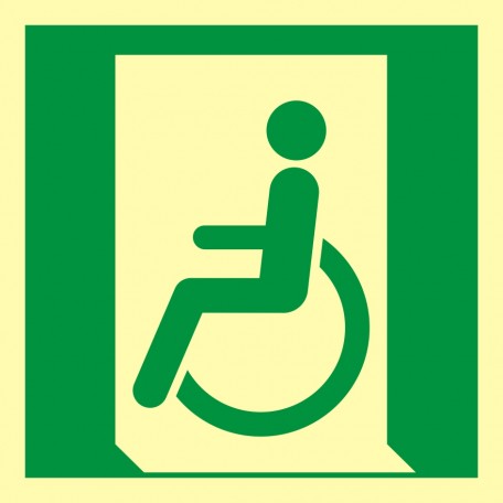 Znak ewakuacyjny - Wyjście ewakuacyjne dla niepełnosprawnych (lewostronne)
