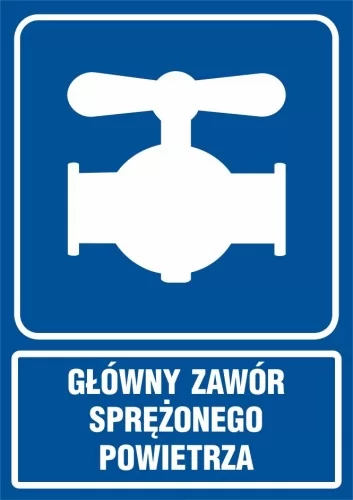 Знак - Головний клапан стисненого повітря