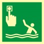 Znak morski - Punkt alarmowy osoby za burtą